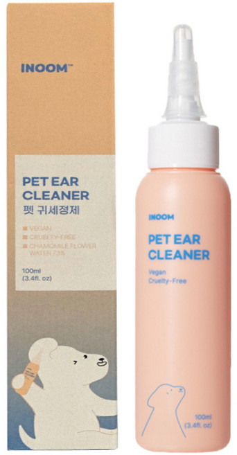 이눔 꽃수 73% 귀냄새 & 이물질제거 저자극 강아지 귀세정제, 1개, 100ml