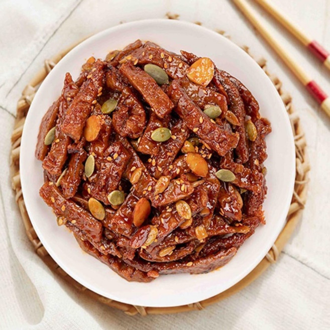 베지테리언 비건을 위한 채식 대체육 콩고기 반찬 비건견과진미채 200g, 1개