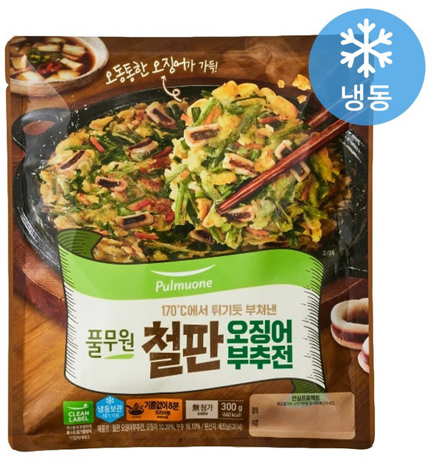 풀무원 철판 오징어부추전, 300g, 3개