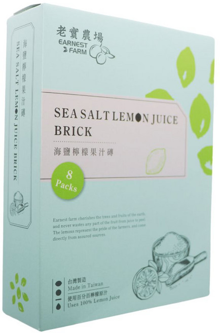 老實農場 海鹽檸檬果汁磚 8入/盒, 1套, 8個裝, 30ml