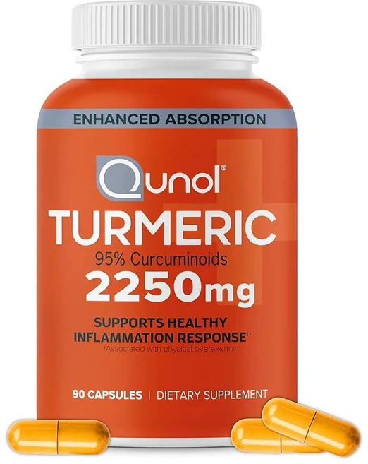 Qunol Turmeric Curcumin with Black Pepper 퀴놀 강황 커큐민 터메릭 2250mg 90정, 1개 - 쿠팡