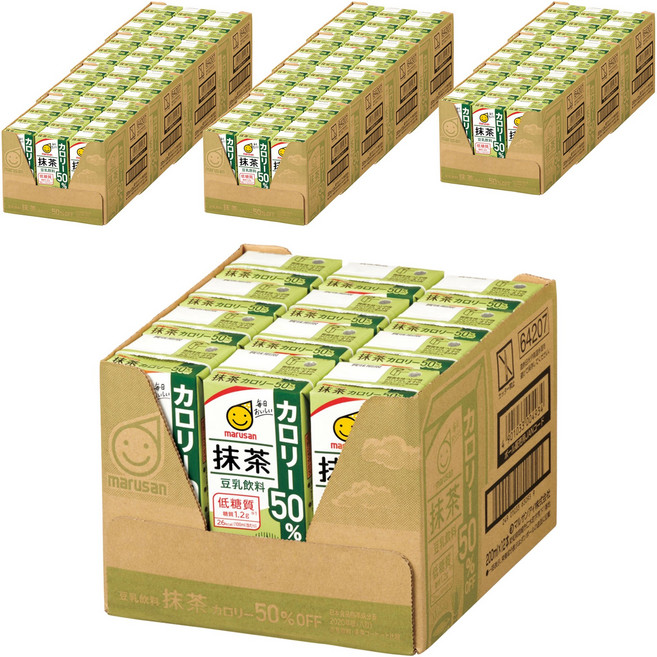 마루산 말차 두유음료 50% 컷, 12개, 200ml