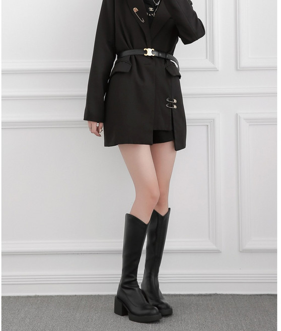 (자체제작/무료배송) 주노 가보시 통굽 롱부츠 6.5cm