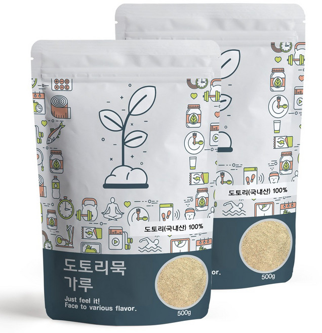 푸른빈 도토리 묵 가루 분말 국내산, 2개, 500g