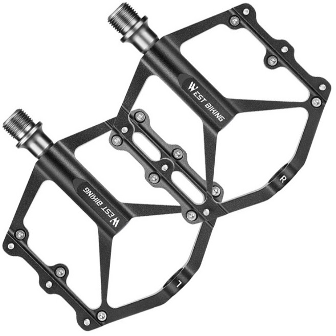 시그니처베이지 3베어링 자전거 페달 YPZ125, 1개, 블랙