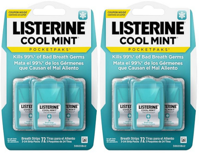 리스테린 쿨민트 포켓팩 필름 3개입 x2개 구취제거 입냄새제거 휴대용, 2세트