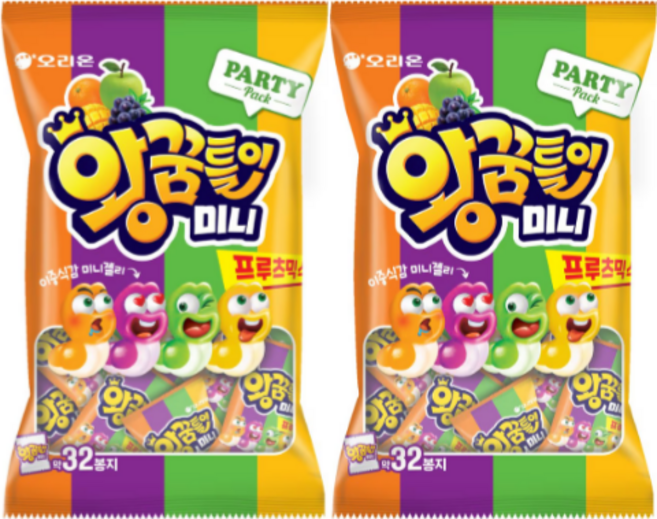 [달콤진] 오리온 왕꿈틀이 미니 프루츠믹스, 2개, 336g