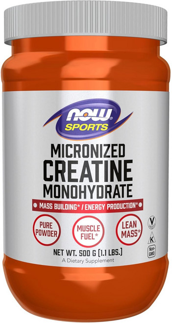 나우푸드 미분화 크레아틴 모노하이드레이트 퓨어 파우더 비건, 500g, 1개