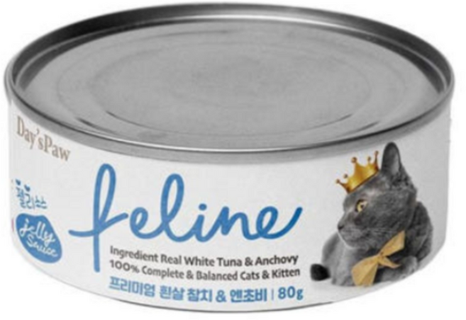 데이스포 필라인 그레이비 고양이 간식캔, 혼합맛(흰살참치/멸치), 80g, 8개