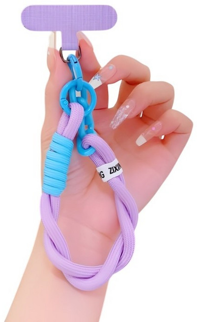 레송 VIVID 핸드폰 줄 통통 스트랩 체인 도난방지 여행용, 1개, 1.퍼플블루