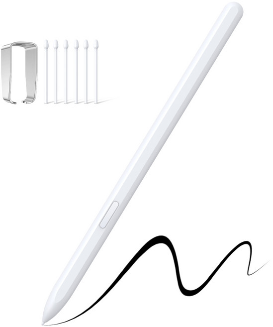 JAMJAKE EMR 무충전 S펜 와콤 태블릿 터치펜 갤럭시탭 S6~S11 시리즈 호환 필기 학습용, 1개, 화이트