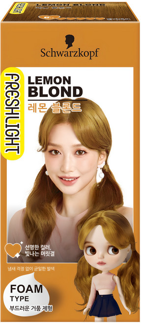 프레쉬라이트 폼 컬러 염색제, 레몬블론드, 1개