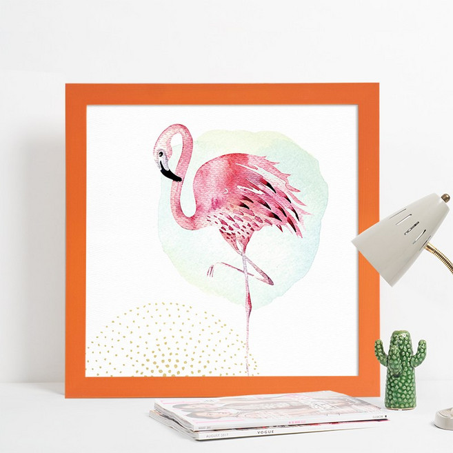 Dec.07 784번 정사각형 원목 액자 벽 33 38 30 40 45 50 60사이즈 임의 맞춤 제작Z, 오렌지색