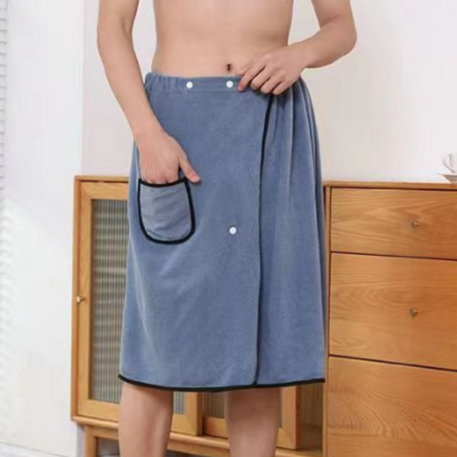 남성용 4중 잠금 샤워가운 70 x 150 cm, 블루포켓, 1개