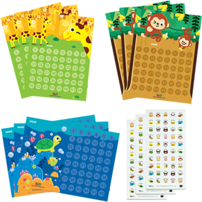 영인터내셔널 [대용량 모음전] 칭찬스티커판+칭찬스티커 9매 세트 애니멀 프린세스 어린왕자