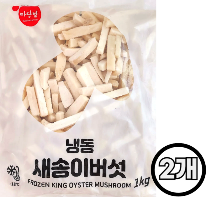 마당발 냉동 새송이버섯(슬라이스), 2개, 1kg