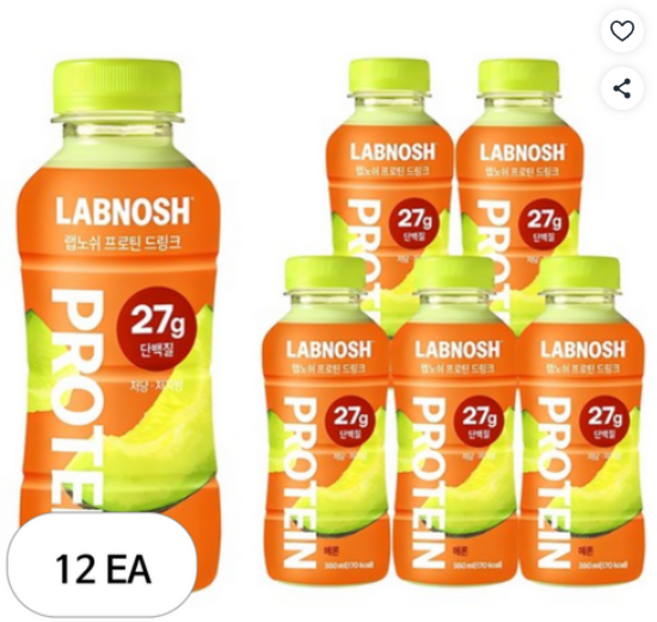 랩노쉬 프로틴 드링크 메론, 350ml, 12개
