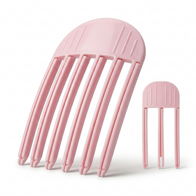 무드업 볼륨핀 뿌리 집게핀 헤어클립 앞머리 숏컷 롱헤어용, 핑크 set