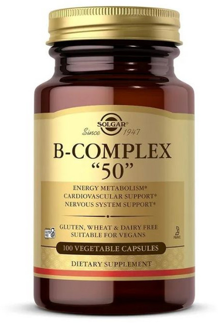 솔가 비타민 B-콤플렉스 50 100캡슐 티아민 리보플라빈 니아신 엽산 비오틴 이노시톨, 1개, 100정