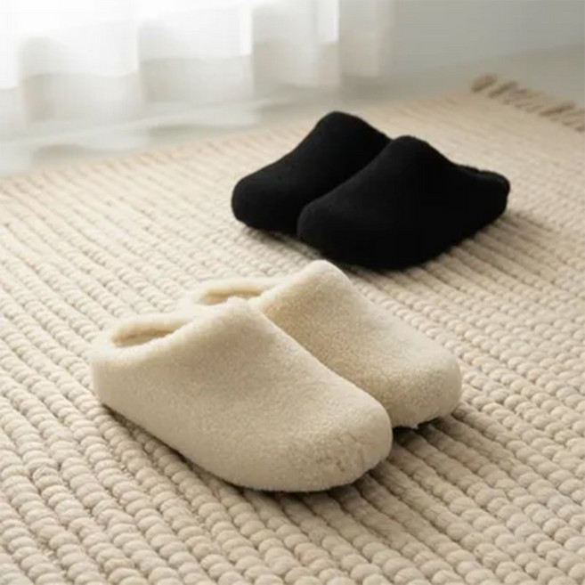 린다로그 뽀글이 여성 겨울 털안감 블로퍼 슬리퍼