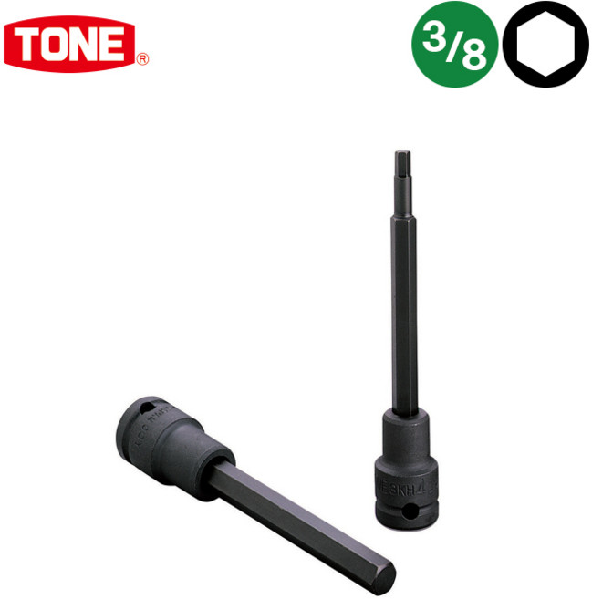 토네 3/8 9.3mm 3KH-L 임팩용 롱 육각 비트 소켓 복스알 연결대 어댑터 개수별 낱개, 3KH-04L, 1개