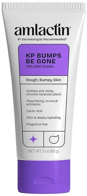 AmLactin KP Bumps Be Gone - 각화증 필라리스용 테라피 바디 크림 건조한 피부용 스크럽 없는 각질 제거제 및 모이스처라이저 15% 젖산 AHA 85g(3온, 85g, 1 - 쿠팡