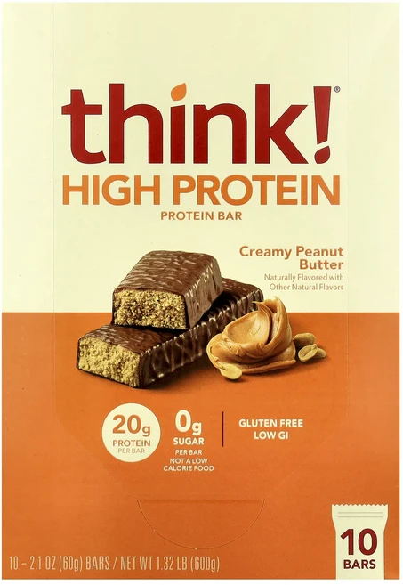 지금 곧 품절됩니다 Think 하이 프로틴바 크리미 땅콩 버터 바 10개 각 60g(2.1oz) 서둘러주시면 감사하겠습니다, Think하이프로틴바크리미땅콩버터바10개각60g21oz, 60g - 쿠팡