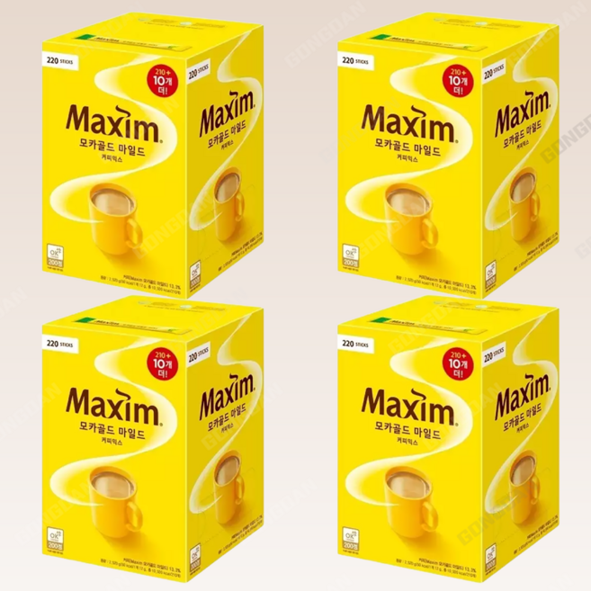 맥심 모카골드 마일드 커피믹스, 12g, 220개입, 4개