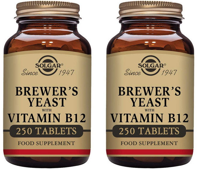 SOLGAR 啤酒酵母維他命B12錠, 250顆, 2罐
