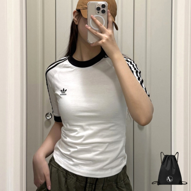 (백화점 정품) 아디다스 반팔 티셔츠 트레포일 오리지널 삼선 스프라이트 슬림핏 여성 반팔티 (스포젠가방)