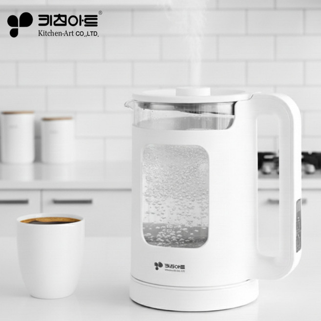 2026 NEW 키친아트 전기포트 커피포트 유리 무선 전기주전자, kk-1509(화이트)