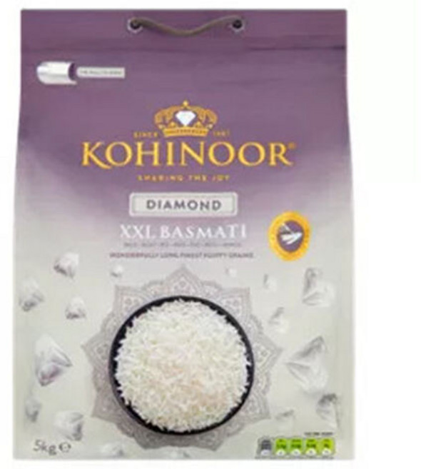Kohinoor 코히누르 다이아몬드 XXL 바스마티 쌀 인도쌀 5kg, 1개