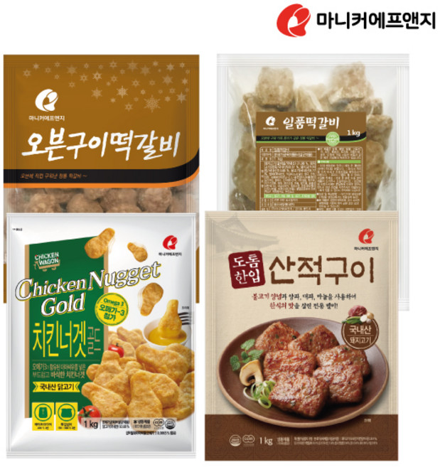 [마니커에프앤지] 치킨너겟골드 1kg x 2봉외 / 산적구이 / 오븐구이떡갈비 / 일품떡갈비, 2개