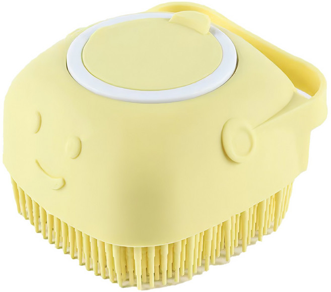 우아지오 반려동물 샴푸 브러쉬, 1개, 옐로우