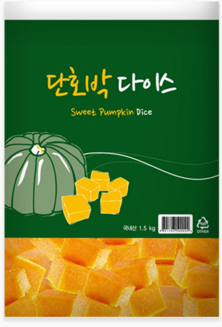 단호박다이스 냉동 아이스박스+드라이아이스포함, 1.5kg, 1개