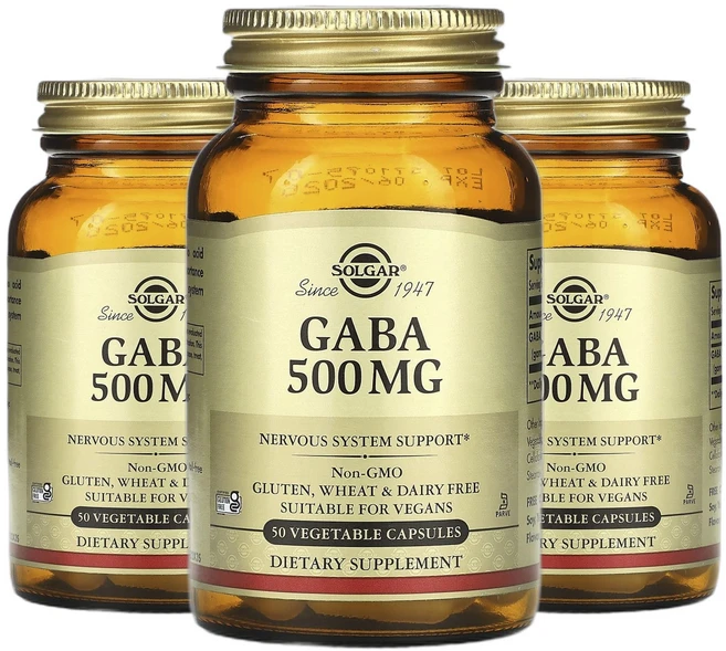 솔가 가바 GABA 500mg 베지 캡슐 50정 2+1, 3개, 50회분 - 쿠팡