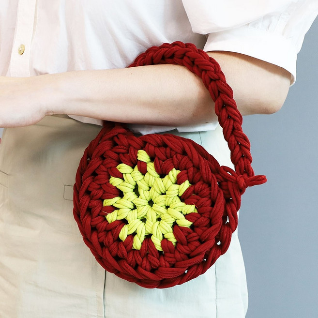 아트랄라 양말목 공예 미니 손가방 만들기 손뜨개 DIY 에코백, 오렌지, 1개