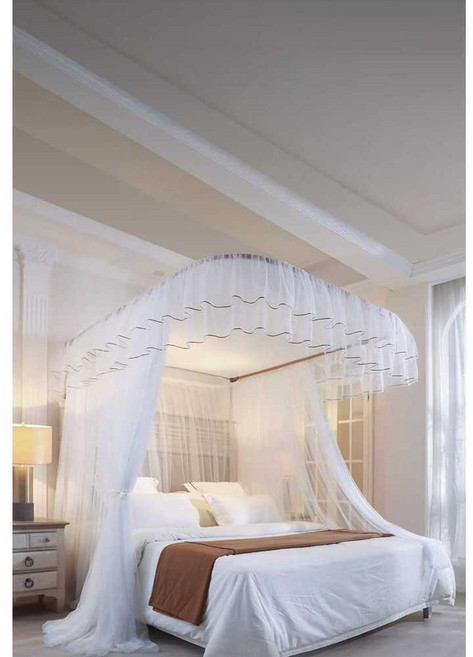 침실 모기장 높이 조절 가능 U 자형 고급 레일 텐트 브래킷, 1.2m-폭120길이200높이210/그린