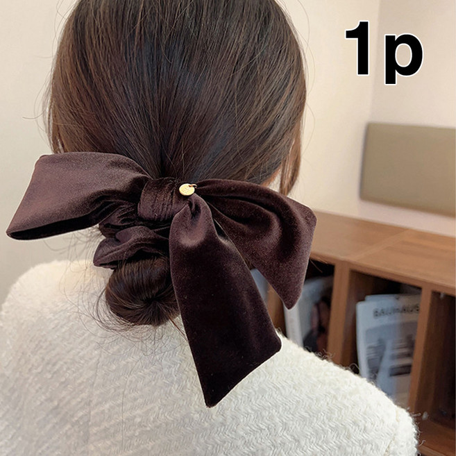 은꽃밴드 벨벳 리본 헤어 곱창 밴드 머리끈 슈슈