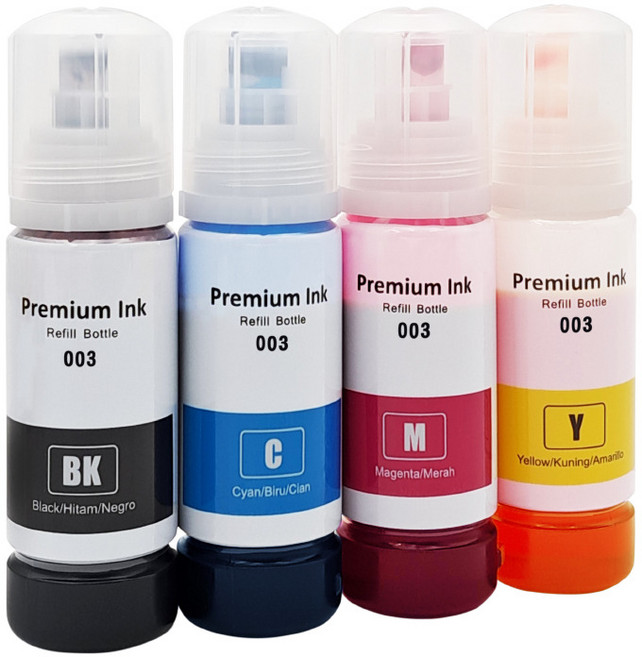 【台灣嚴選】EPSON 003 副廠標準款 自填相容墨水 L1110 L3110 L3116 L3150 L3156, 1套, EPSON 003相容墨水｜一套4色