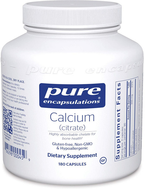 Pure Encapsulations 퓨어인캡슐레이션 칼슘 시트레이트 180캡슐, 1개, 180정