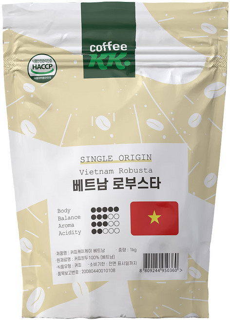 베트남 로부스타 G1 1kg/원두커피/당일 로스팅/홀빈, 1kg, 1개, 홀빈(분쇄안함)