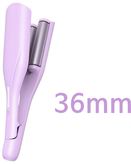 Windee 물결 고데기 36MM 볼륨 펌고데기 물결웨이브 온도조절 오일 코팅 이온 헤어 케어 220V, 퍼플, 1080