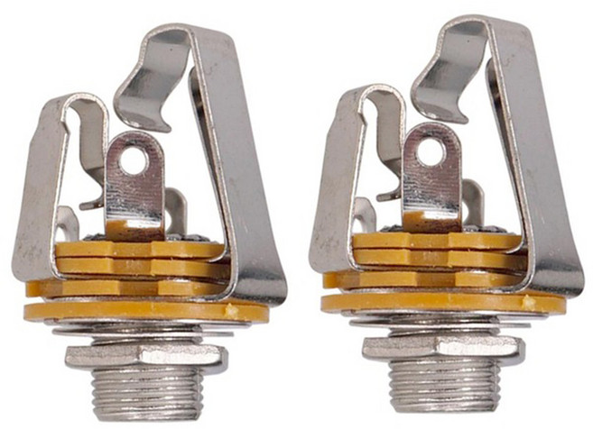 2pcs 1/4 인치 6.35mm 스테레오 입력 잭 플러그 소켓 전기 기타베이스 기타 픽업 출력 잭 기타 부품 한개옵션0 2개