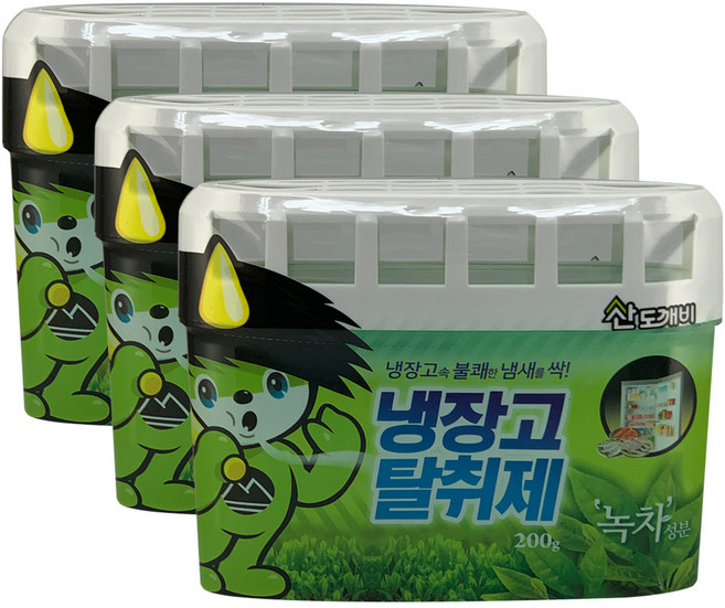 산도깨비 냉장고 탈취제 200g 녹차성분 3개