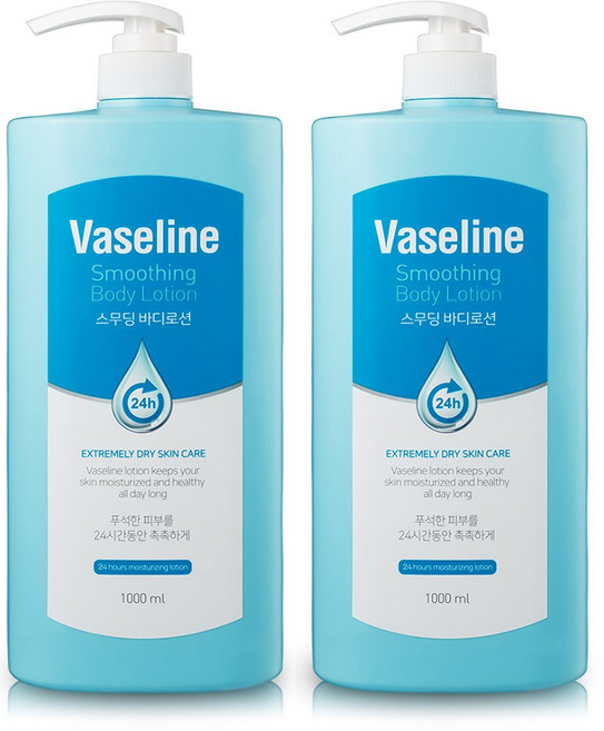 시투와이 바세린 24h 스무딩 바디로션, 1L, 2개