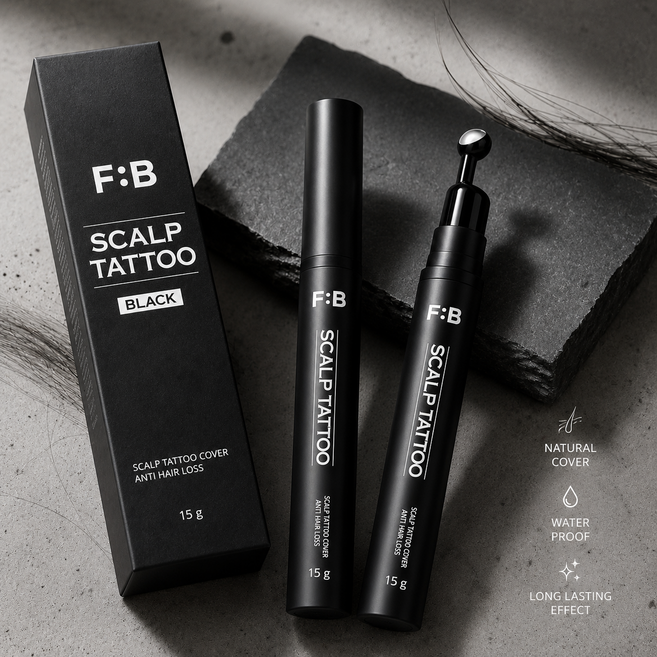 포뷰트 두피타투 블랙에디션 15g 정수리커버 헤어라인커버 새치커버 워터프루프, 1개