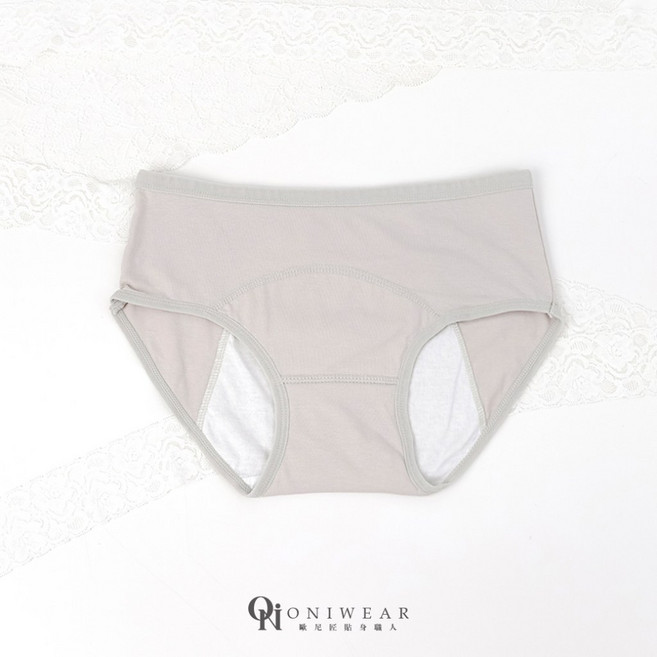 【OniWear】5色純棉生理內褲 防漏 中腰 抑菌 透氣, 灰色,XXXL
