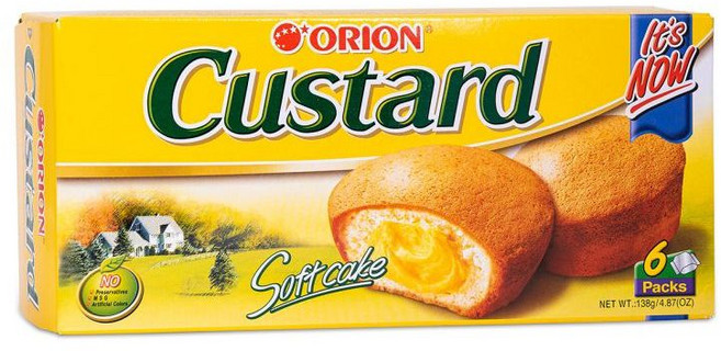 ORION 好麗友 蛋黃派 軟蛋糕, 1個, CUSTARD 138g/6