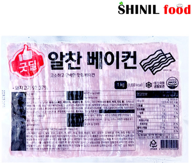 신일푸드 굿딜 알찬베이컨 1kg(옵션선택), 1kg, 1개